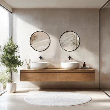 Ronde wandspiegel Fiona met aluminiumframe - 50 cm, Verzenden, Nieuw