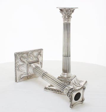 John Winter & co, 1776 - Kaarsenhouder (2) - .925 zilver -