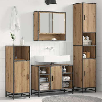 vidaXL Badkamermeubelset 3 st Artisan Eiken 35 x 37,5 x, Verzenden, Nieuw, Overige typen