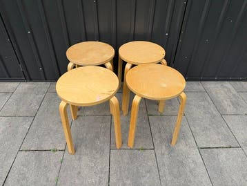 IKEA - Kruk (4) - Frosta - Birch - Set van 4, stapelbaar