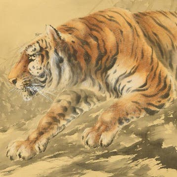 Fierce Tiger under Moon with Original Box (Tomobako) -