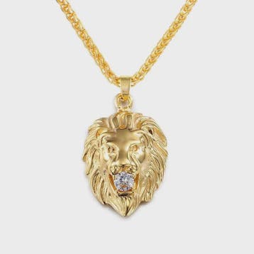 Gouden Leeuwenkop Hanger Ketting voor Mannen - Stijlvolle Hi