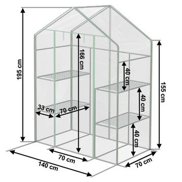 Tuinkas 140x70 | 4 Schappen | Nieuw | Scherpe Prijs, Staal, Folie, Ophalen of Verzenden, Kweekkas