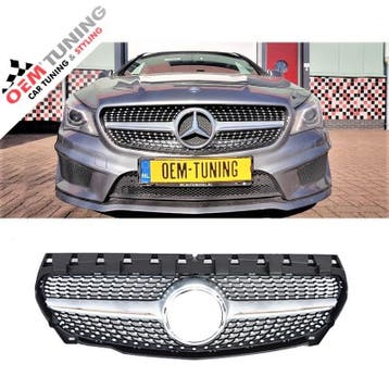 Grille voor CLA-Klasse W117 | Silver Diamond Style 13-16, Voor, Mercedes-Benz, Nieuw, Ophalen of Verzenden