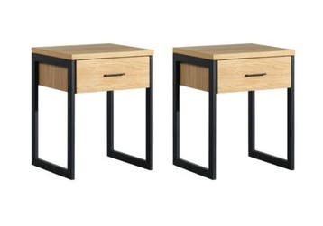 Caresse Nachtkastje OAK 1 Lade (Set - 2 Stuks), Huis en Inrichting, Slaapkamer | Nachtkastjes, Nieuw