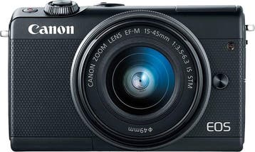 Canon EOS M100 Systeemcamera + 15-45mm Lens - Zwart, Verzenden, Zo goed als nieuw