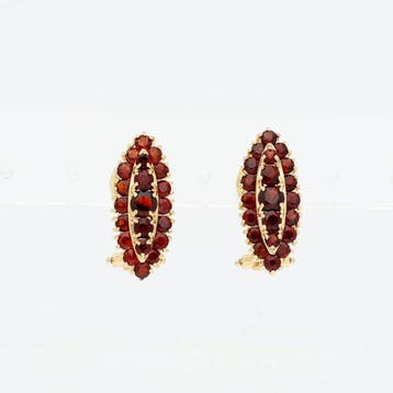 Oorbellen - 14 karaat Geel goud - Granaat., Sieraden, Tassen en Uiterlijk, Oorbellen, Nieuw