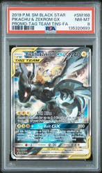 Pikachu & Zekrom GX (SM 168) PSA 8, Ophalen of Verzenden, Nieuw
