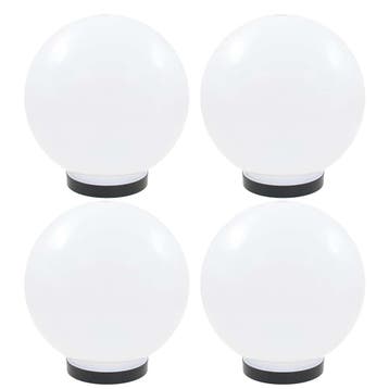 vidaXL LED-bollampen 4 st rond 25 cm PMMA, Tuin en Terras, Verzenden, Nieuw, Kunststof
