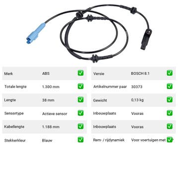 ABS-sensor Citroën C6 2.2 HDi (TD) Van 2006-06 tot 2010-12 -, Verzenden, Nieuw, Citroën