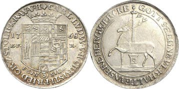 2/3 taler, daalder 1768, Stolberg-stolberg Carl Ludwig en..., Verzenden