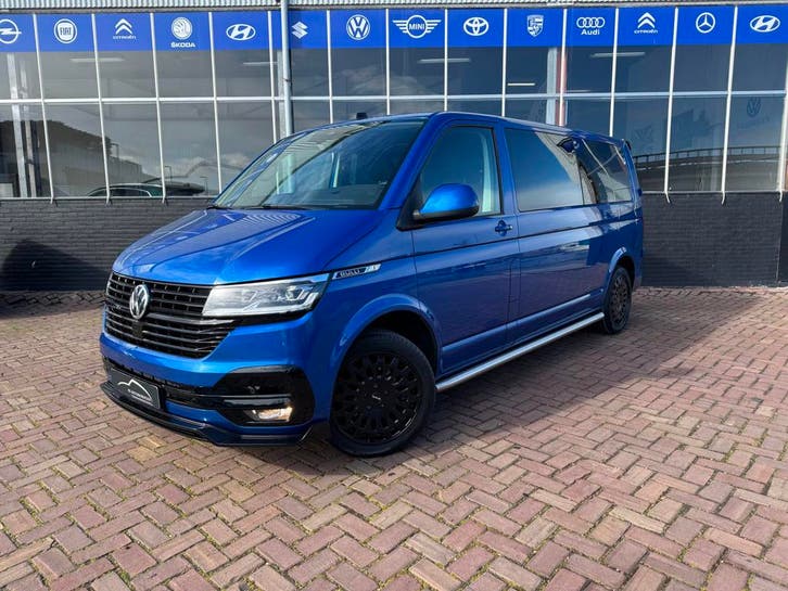 Volkswagen Transporter 2.0 TDI L2H1 32 DC Bulli **LED+LEER/A, Auto's, Bestelauto's, Onderhoudsboekje, Lease, Zwart, Automaat, Blauw