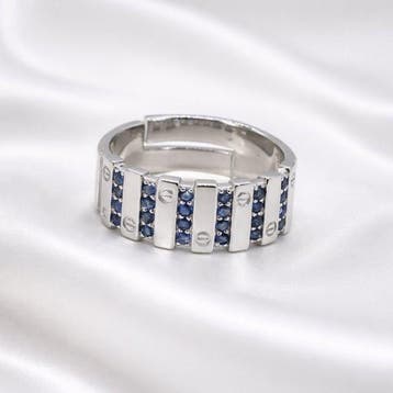 Zonder minimumprijs - Ring Verguld Saffier - Diamant - 18k, Sieraden, Tassen en Uiterlijk, Ringen, Nieuw
