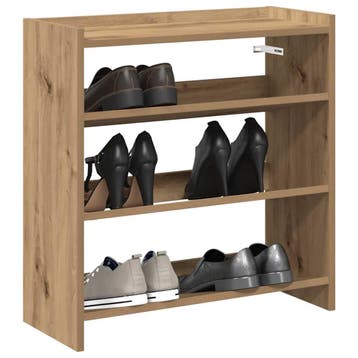 vidaXL Schoenenrek 60x25x62 cm bewerkt hout artisanaal, Verzenden, Nieuw
