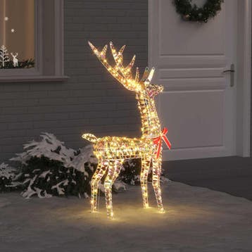 vidaXL 3D Rendier 140 LEDs Warmwit 128 cm PET, Diversen, Kerst, Verzenden, Nieuw