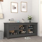vidaXL Schoenenkast 110x38x45,5 cm massief grenenhout grijs, Verzenden, Nieuw