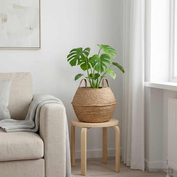 vidaXL Plantenpot met handvatten Naturel Ø 45 x 36 cm 100%, Verzenden, Nieuw, 30 tot 60 cm