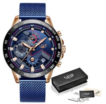 Quartz Horloge - Anoloog Luxe Uurwerk voor Heren - Roestvrij, Verzenden, Nieuw, Lige