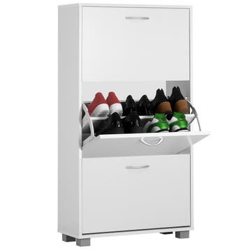 Schoenenkast 3 Kleppen 115x60x24cm Wit (Meubelen, Interieur), Verzenden