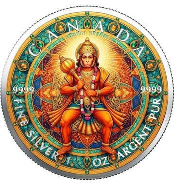 Canada. 5 Dollars 2025 Culture India Hanuman 1 oz (.999) mit