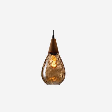 Moderne Glazen Hanglamp Met Houten Accent, Verzenden, Nieuw