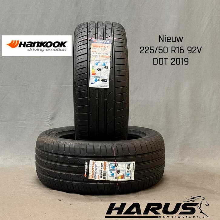 225/50/16 92V Hankook zomerbanden nieuw 2X GRATIS MONTAGE, Auto-onderdelen, Banden en Velgen, 16 inch, Erkend duurzaam, Zomerbanden