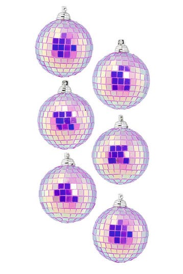 KIMU® 6x Discobal Ø 6 cm Klein Iridescent Paars Discobol Spi, Ophalen of Verzenden, Nieuw, Feestartikel, Carnaval
