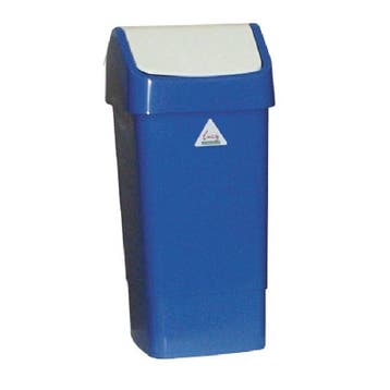 Kunststof Afvalbak  met Schommeldeksel | 50 Liter | Blauw, Verzenden, Nieuw in verpakking