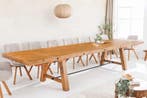 Massieve eettafel FINCA 300-400cm vintage bruin, Huis en Inrichting, Ophalen of Verzenden, Nieuw