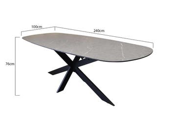 San Francisco dining tuintafel 240x100xH76 cm keramiek, Ophalen of Verzenden, Nieuw
