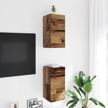 vidaXL Wandgemonteerde TV-kast Oud hout Bewerkt hout, Minder dan 50 cm, Verzenden, Nieuw, Minder dan 100 cm