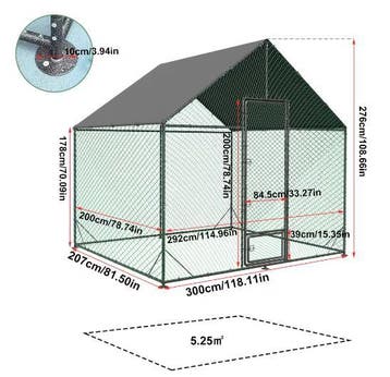 Grote Walk-in Kippenren met Nylon Net en UV Cover, Verzenden, Nieuw