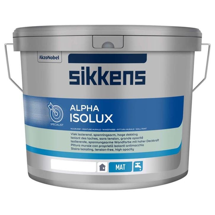 Sikkens Alpha Isolux - WIT - 3 maal 10 liter, Doe-het-zelf en Verbouw, Verf, Beits en Lak, Verf, Wit, Nieuw, 10 tot 15 liter, Ophalen of Verzenden