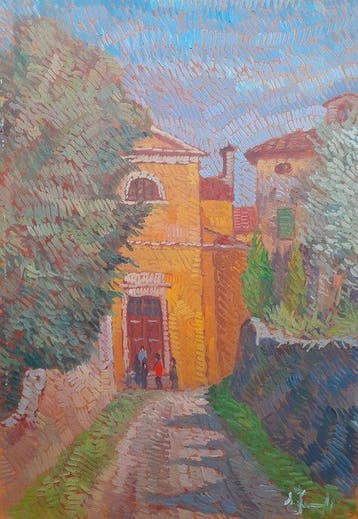 Ennio Formigli (1931-2008) - Davanti alla chiesa