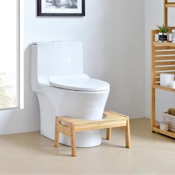[en.casa] Toiletkrukje Kalajoki bamboe 21x42x30 cm houtkleur, Verzenden, Nieuw