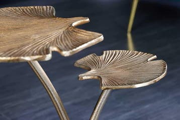 Decoratieve bijzettafel GINKGO LEAFS 50cm goud handgemaakt, Ophalen of Verzenden, Nieuw