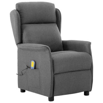 vidaXL Massagestoel Lichtgrijs 93.5 x 67.5 x 101.5 cm Stof, Verzenden, Nieuw