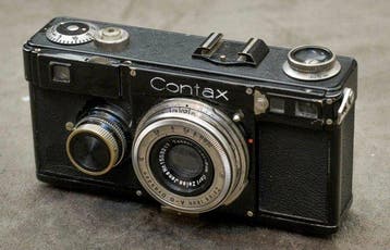 Contax I + Carl Zeiss Jena Tessar 5cm f/2.8 Meetzoeker, Nieuw