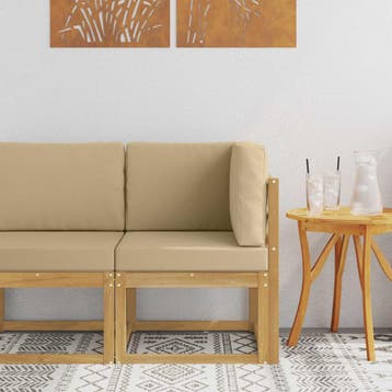 vidaXL Buiten Hoek Sofa Massief Acaciahout Wit, Verzenden, Nieuw