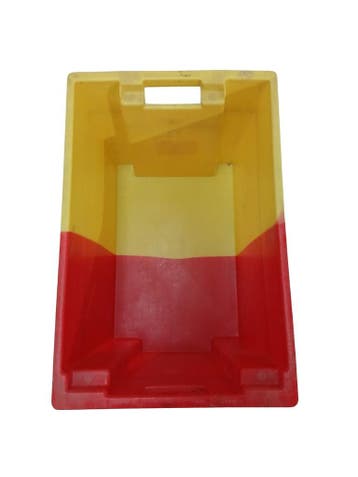 Stapelbak, 600x400x400 mm, euronorm, rood, geel kunststof,, Ophalen of Verzenden