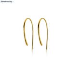 Gold plated 925 zilveren design haak oorhangers, Verzenden, Nieuw, Zilver