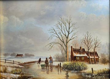 Dutch School, signed J. Croon - Wintervergnügen auf dem