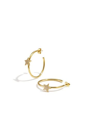 Goudlief Creolen met belegde ster (Oorbellen), Sieraden, Tassen en Uiterlijk, Verzenden, Nieuw, Zilver, Overige materialen
