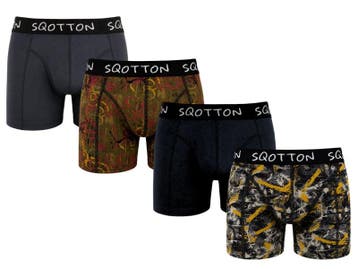 SQOTTON® Katoenen boxershorts -  4-Pack - Rebel Lines, Kleding | Heren, Verzenden