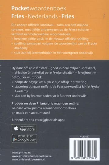 Prisma pocketwoordenboek Fries / Pocket woordenboeken, Verzenden, Gelezen, Janneke Spoelstra