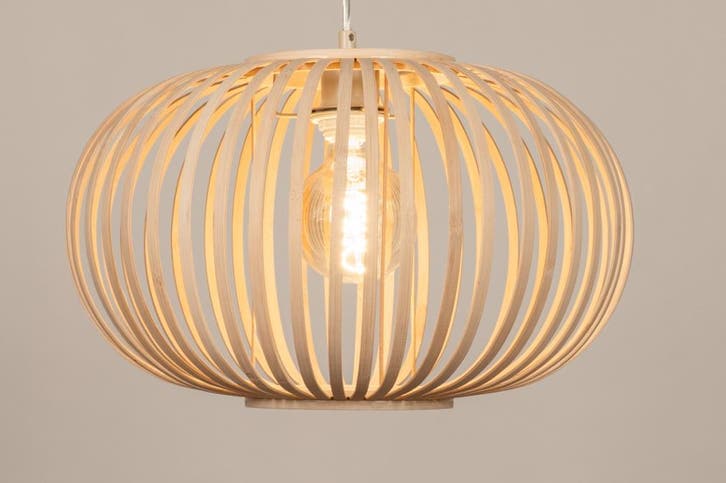 Rietveld Hanglampen - Naturel - Hout, Rotan, Huis en Inrichting, Lampen | Hanglampen, Verzenden