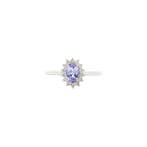 Ring met tanzaniet en diamant 9 kt, Ophalen of Verzenden, Nieuw