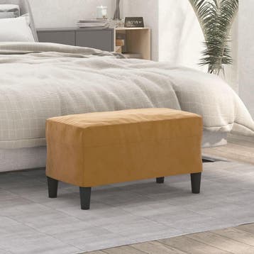 vidaXL Bankje 70x35x41 cm fluweel bruin, Verzenden, Nieuw, Stof, Minder dan 150 cm