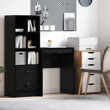 vidaXL Bureau Zwart Eiken 60 x 40 x 76 cm, Verzenden, Nieuw