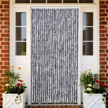 vidaXL Vliegengordijn 100x230 cm chenille zilver, Verzenden, Nieuw, Zilver